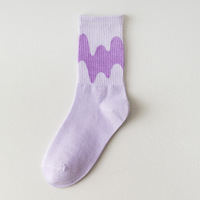 Chaussettes multicolores pour femmes en coton respirant, élasthanne et polyester, motif ethnique, style bohème, pour un usage quotidien au printemps