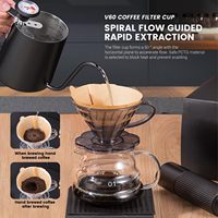 Ensemble de cafetière V-60 en acier inoxydable moderne avec carafe, écologique, en stock