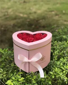 Stile coreano regalo scatola di imballaggio scatola di carta a forma di cuore double-decker imballaggio contenitore di fiore con la parte superiore libera