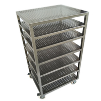 Étagère de rangement multi-niveaux en acier inoxydable, robuste, pour usage commercial, avec étagère inférieure, grande quantité minimale de commande, personnalisable pour restaurant et cuisine