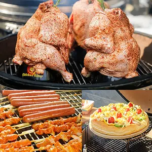 SEB KAMADO Panggangan Bbq Telur Hijau 24 Inci, Panggangan Arang Luar Ruangan Rotisserie_grill Ayam Kaab Barbekyu