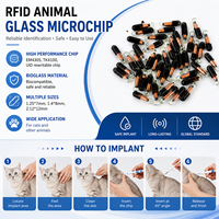 Microchip de Biovidrio con Transpondedor RFID de 134.2kHz FDX-B EM4305, Mini Etiqueta de Identificación para Implante en Animales, Mascotas, Perros, Gatos, Peces
