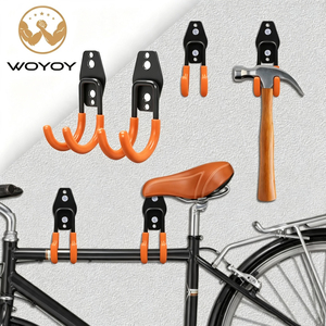 Heavy Duty Garage Storage Hooks Wall Mounted Metal Organizer Anti Slip Coating for Bikes <b>Ladders</b> Garden Tools - Product Image 1