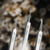 Outil d'extraction d'acné en acier inoxydable pour l'élimination des points noirs et des points blancs Utilisation du visage