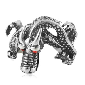 Yunnique – bague Dragon en argent pour hommes, Style Punk, yeux rouges, bijoux du zodiaque, cadeau - Product Image 3