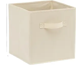 织物储物立方体收纳器，带手柄储物篮，每包6个