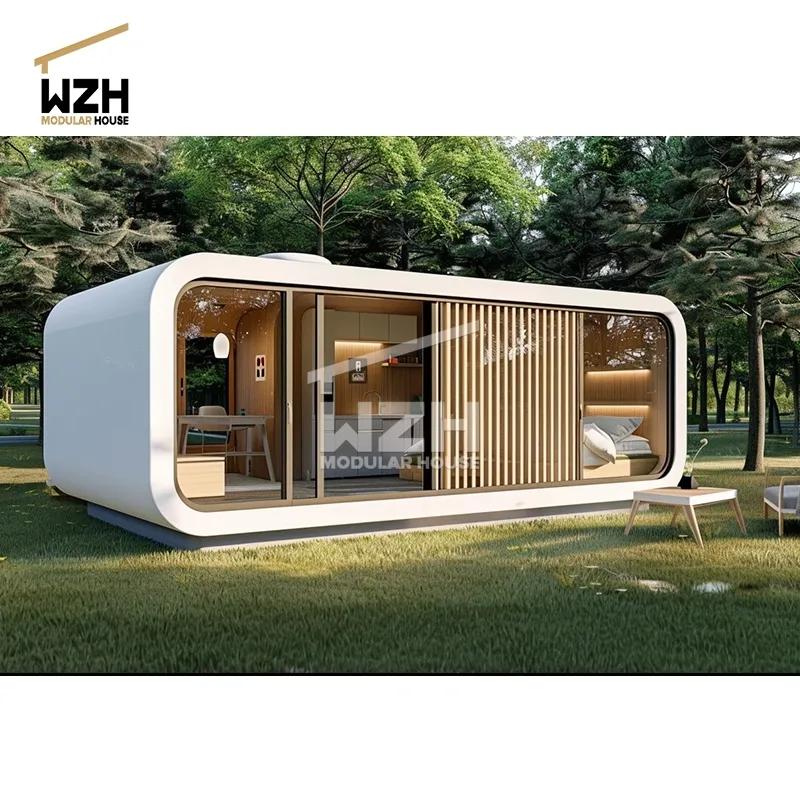 Casas pré-fabricadas tradicionais personalizam casa pré-fabricada com estrutura de aço cabine de maçã casa cabine de maçã de 20 40 pés