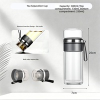Tasse à thé en verre borosilicate à double paroi moderne, grande capacité, tasse de voyage pour le bureau et la maison