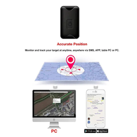 Pelacak GPS Mini nirkabel waktu riil, pelacak lokasi mobil Waktu Nyata dengan pemosisian GSM, aplikasi iOS Android, garansi 1 tahun