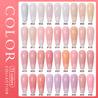 JTING Gel Constructeur BIAB en Bouteille 72 Couleurs Très Populaire pour Extension d'Ongles, Sans HEMA, Gel de Base Caoutchouc Liquide