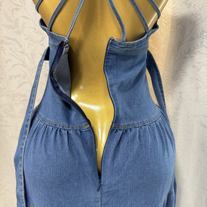 Nouvelle Arrivée <span class=keywords><strong>Robe</strong></span> <span class=keywords><strong>Longue</strong></span> D'<span class=keywords><strong>Été</strong></span> Sans Manches en Jean Boutonnière Femme Unique <span class=keywords><strong>Dos</strong></span> Nu Élégante <span class=keywords><strong>Robe</strong></span> Maxi Denim - Product Image 6