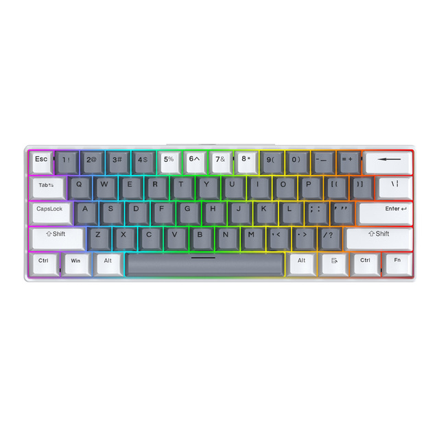 61 Key Mechanical Keyboard Hot Swappable Wired RGB Gaming Keypad Type C Programmable Multi Key Rollover for Desk Laptop