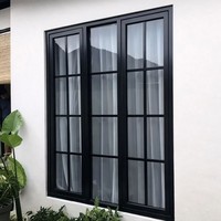 Fenêtres à battants en aluminium à double vitrage, isolées thermiquement et insonorisées, pour projets de villas personnalisées CBMmart