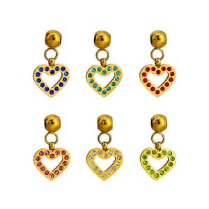 Abalorios de Lujo de Acero Inoxidable 316L 18K, Dijes Personalizables de Corazón para Fabricación de Joyas al por Mayor - Product Image 5