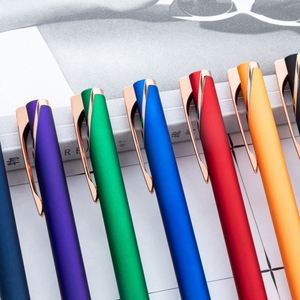 Wholesale 1.0Mm Glue-Spray Retractable Aluminum Bar Custom Logo Creative Student Metal Multi-Color Ballpoint <b>Pen</b> - Product Image 2