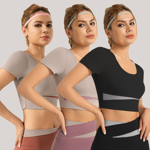 Reggiseno sportivo da donna personalizzato con poppa incrociata e imbottito da donna senza cuciture con Zip frontale per Yoga reggiseno sportivo per palestra - Product Image 4