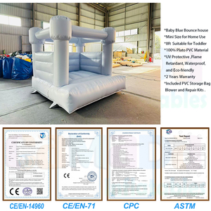 Château <span class=keywords><strong>gonflable</strong></span> pour enfants, bleu clair, 8x8, en PVC, pour sauter, pour les tout-petits - Product Image 5