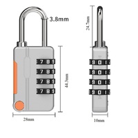 Combinaison mécanique pour l'école Gym Locker Cabinet Pad Serrures avec code Serrures à bagages pour clôture Boîte à outils de stockage Cadenas à 4 chiffres