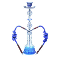 Narguilé arabe double tube ensemble grande taille narguilé pot décoratif 2 tuyaux Base en verre outil de fumer narguilé chicha tuyaux Shisha ensemble