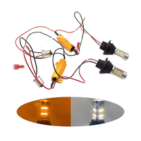 Nouvelle ampoule LED de voiture 12V BA15S/BTU15S/T20/W21W 7440 2835 42LED Canbus DRL Clignotant Double Blanc/Jaune 10W