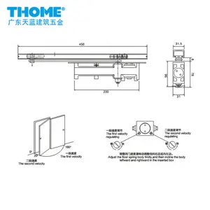 Factory Hot Sale Heavy Duty Door Closer For Doors Automatic Sliding Back Adjustable Concealed Door