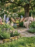 Lampe solaire LED en forme de hibou en verre IP65, petite, décorative pour jardin, à piquer, pour allée, pelouse, cour arrière