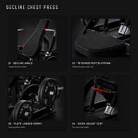 Machine de presse pectorale assise à charge libre pour usage commercial, équipement d'entraînement de force durable et sûr pour centre de fitness et salle de sport