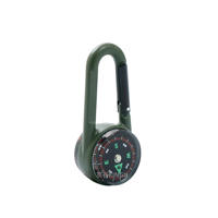 Kompas Termometer JAXY KY-DC27T Tahan Air untuk Luar Ruangan, Carabiner Dua Sisi, Penunjuk Dial Laser, Dapat Dicetak, Logam, untuk Berkemah
