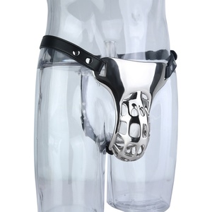 Metal Chastity Cage <b>Belt</b> for Men, Breathable Stainless Steel Design with Adjustable Waist Straps - Product Image 2