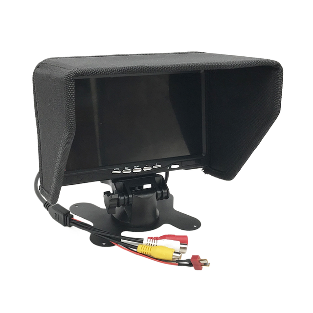 5.8G FPV Monitor Video Screen Not Blue 7 Inch 1024x600 Color TFT LCD Display W/ Sunhood for RC Drone Quadcopter Airplane