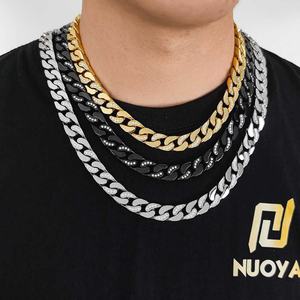 Ensemble collier et bracelet Hip Hop en acier inoxydable, chaîne cubaine entièrement sertie de zircons, pour hommes et femmes, couleurs or, noir, argent - Product Image 4