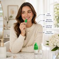 Tube de brillant à lèvres personnalisé ISMAN en forme de sapin de Noël 5g, grand applicateur, emballage cosmétique avec breloque étoile de Noël, vente en gros