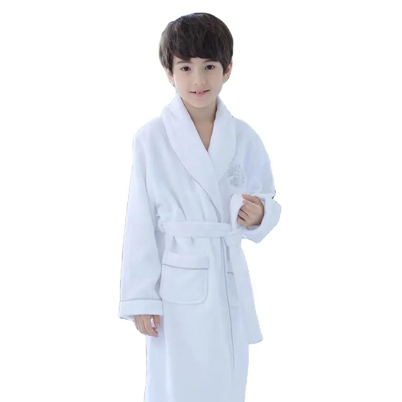 New Design OEM Pajamas 100% Cotton Velour Bathrobes for Boys and Girls