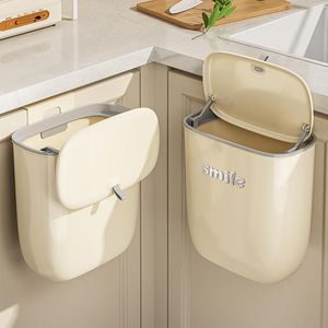 Large-capacity <b>kitchen</b> wall-mounted trash can with lid, suitable for household <b>kitchen</b> waste disposal, tabletop, bathroom, and - Product Image 2