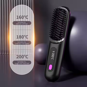 <span class=keywords><strong>Brosse</strong></span> Lissante Portable à Revêtement Céramique, Ions Négatifs, Chauffage Rapide, Peigne Redresseur Électrique Sans Fil, pour Maison et Voyage - Product Image 2
