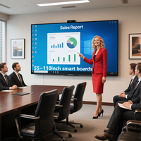 75 85 86 98 110 pouces 4K LCD Display Smart Bord Digital Panel Flat Touch Display Digital Smart Board pour l'école ou le bureau Meeting