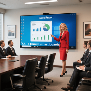 75 85 86 98 110 inch 4K LCD hiển thị thông minh bord kỹ thuật số Bảng điều chỉnh phẳng cảm ứng hiển thị kỹ thuật số bảng thông minh cho các trường học hoặc văn phòng họp - Product Image 1