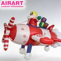 Décorations de Noël gonflables de qualité commerciale : Avion gonflable de Noël, Décorations de plafond gonflables de Noël, Avion gonflable Père Noël à chevaucher