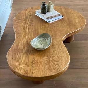 Wabi-sabi mobili in <span class=keywords><strong>legno</strong></span> massello retrò nordico minimalista piccolo tavolo log combinazione tavolo da tè - Product Image 4