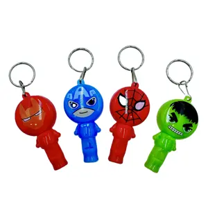 Hot Sale Promotional Mini Creative Super Hero Cartoon Design Custom Printing Lighting Led Keychains