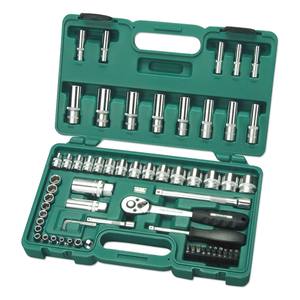 Juego de Llaves de Tubo de 71 Piezas, 1/4" y 3/8", Métricas y SAE, Kit Completo de Herramientas Manuales para Taller - Product Image 1