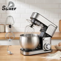 Robot pâtissier planétaire 1300W en acier inoxydable, 6 vitesses, tête inclinable, pour usage professionnel en boulangerie
