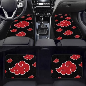 Alfombrillas Universales para Auto JDM <span class=keywords><strong>Akatsuki</strong></span> Cloud <span class=keywords><strong>Rojas</strong></span> de Tela, 4 Piezas, Alfombras de Anime para Interiores de Auto, Compatibles con la Mayoría de los Vehículos - Product Image 6