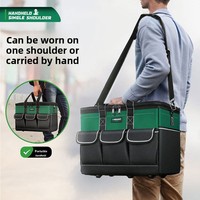Sac à outils en toile durable, épaissi, résistant à l'usure, multifonctionnel, pour le rangement de matériel, avec bandoulière, sac à outils pour électriciens