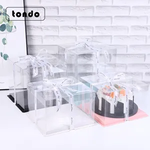 Tondo Cake Box Birthday Wedding Christmas Party High PET Transparent Cake Box