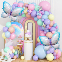 Kit Guirlande de Ballons Macaron Pastel 2026, Arche Arc-en-ciel, Fleurs Marguerites, Décorations de Fête d'Anniversaire