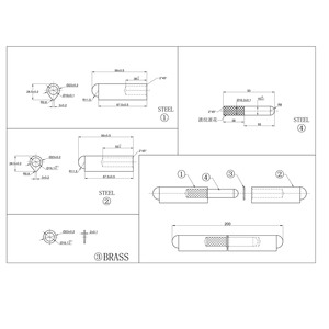 Charnières soudées TTB200, ouverture à 180 degrés, en fer et cuivre, résistantes à la rouille, design industriel - Product Image 1