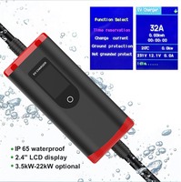 Nouveau chargeur portable d'urgence pour véhicules électriques 7KW 32A EVSE, boîte de charge Plug & Play Type 2 IP65, câble de 5M pour véhicule électrique