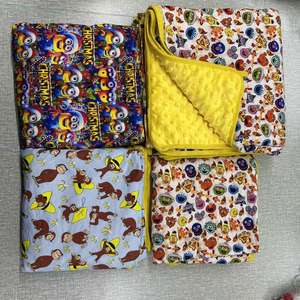 RTS estampado de dibujos animados bambú/Spandex tejido súper suave cálido 2 capas otoño 400TC cama manta caja misteriosa - Product Image 1