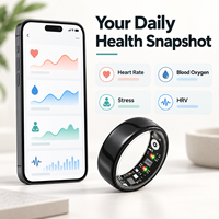 Bague connectée pour le suivi de la santé, du fitness et du sommeil, moniteur de fréquence cardiaque et d'oxygène sanguin, étanche, bague connectée portable, usine OEM ODM
